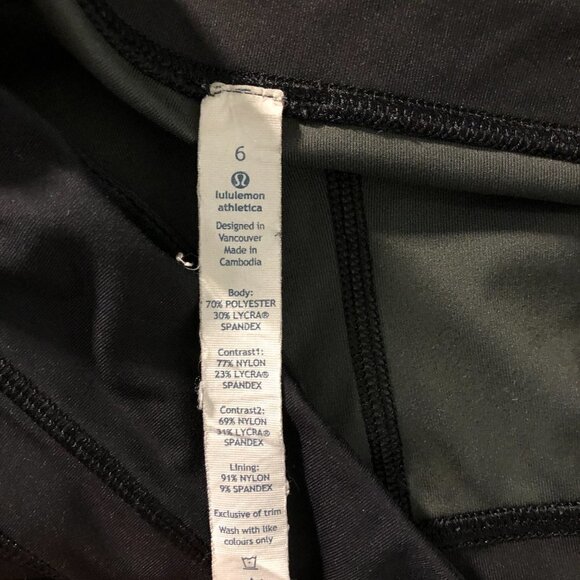 Lululemon Inspire Crop Leggings Savasana Camo 20cm Black Women's Size 6 Flawed - Picture 8 of 8